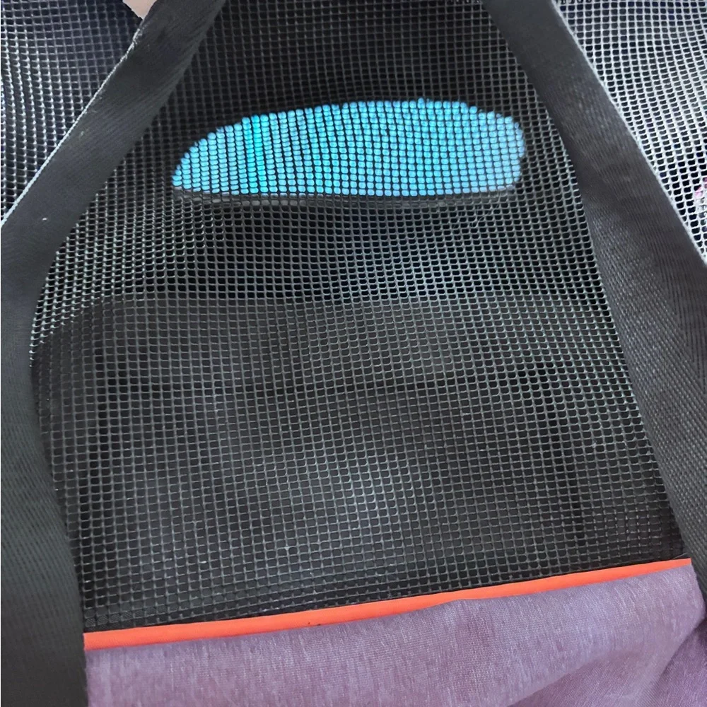 Morp Lot Purple Cat Dog Travel carrier with Fur lined pad. Used Twice